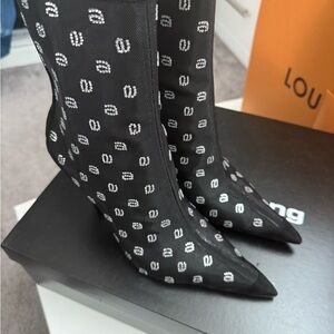 Alexander Wang Black and White Ankle Boots